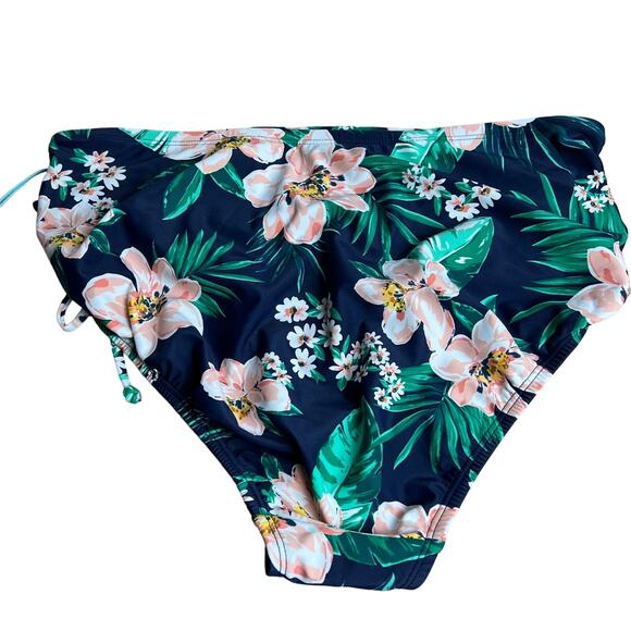 Kona Sol Women's Plus Size Shirred Side-Tie Sea Breeze Bikini Bottom - 14W - NWT - Picture 6 of 6